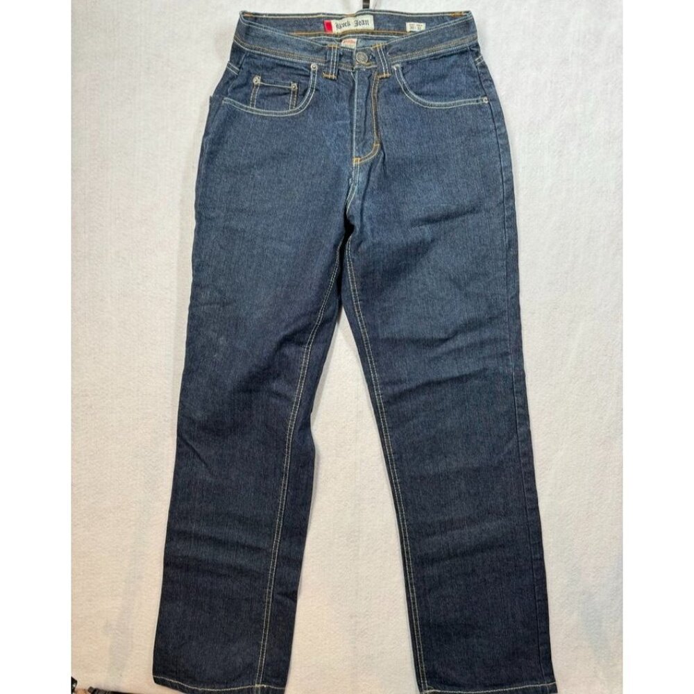 Brock Jean Dark Wash Blue Jeans Straight Leg 5 Pocket Vintage Y2K Men's 30x32
